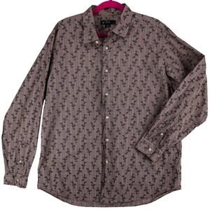 Cremieux Men's Long Sleeve Shirt Button Up XL Brown Plaid Black 100% Cotton